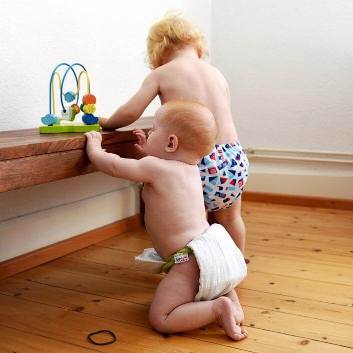 Abhalte Stoffwindel Set mit Windelgürtel und Mullwindeln (ca. 5-13 kg)