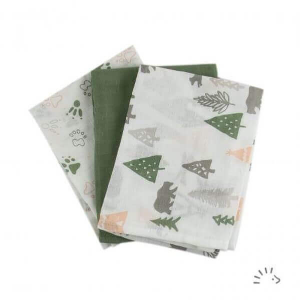 PoPoLiNi Mullwindeln LIGHT mit Muster 70x70 cm (3er-Pack) Mullwindel/Tuch von PoPoLiNi bei Windelwissen.de