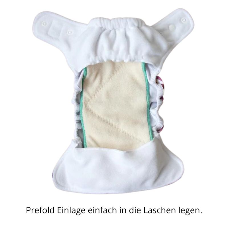 Einfaches Doodush One Size Stoffwindel Sparset mit Prefolds als Einlage (Baby + Kleinkind)