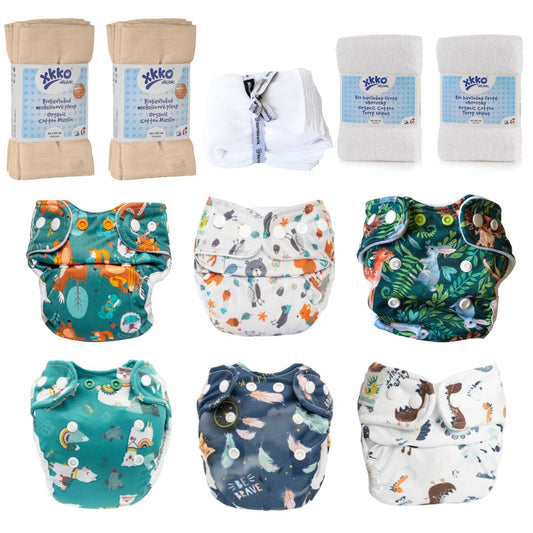 Günstiges Stoffwindel Set für Neugeborene ✓tagsüber ✓abhalten (Doodush Newborn-Überhose 2.0 + Tücher) - Spare 15€