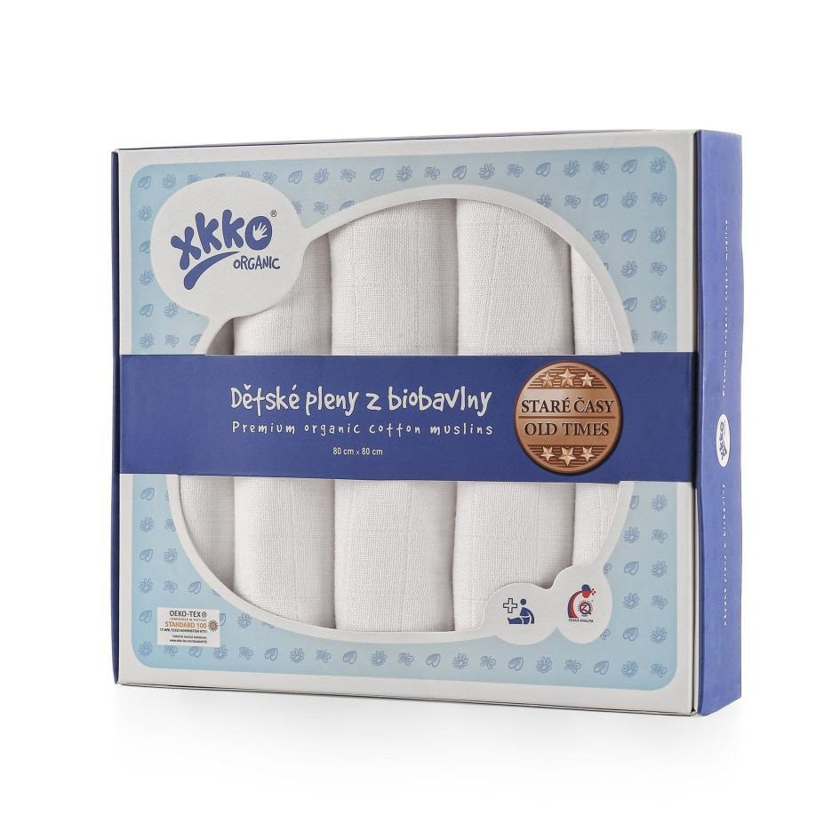 XKKO Alte Zeiten 80 x 80 cm aus Bio-Baumwolle – für XL Überhosen (5er-Pack)