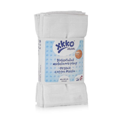 XKKO Alte Zeiten Mullwindeln 40x40 cm – als Waschlappen oder Booster (10er-Pack)