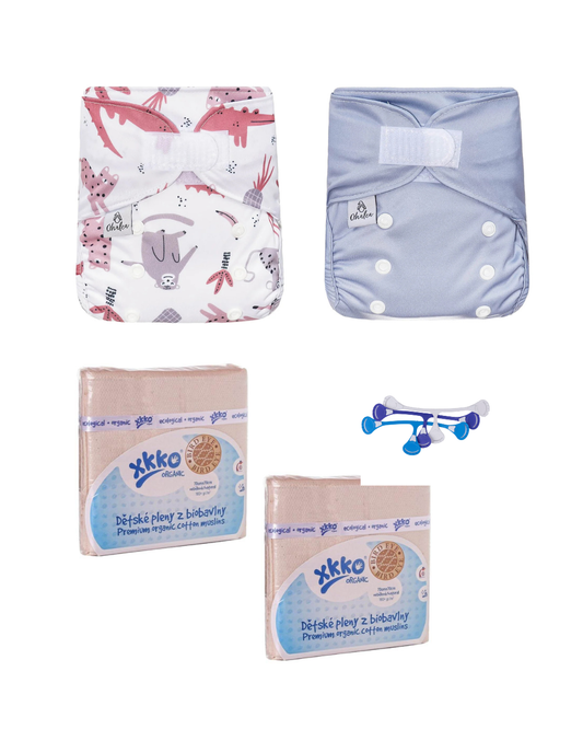 Neugeborenen-Stoffwindeln Set mit Mullwindeln für lange Wickelzeiten & nachts - Spare 9%