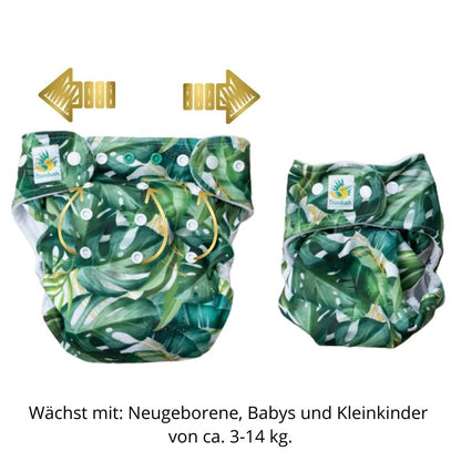 Günstiges Rundum-Sorglos Stoffwindel Set (Doodush One Size Stoffwindel Überhosen + Mullwindeln für Babys & Kleinkinder zw. 3-14 kg)