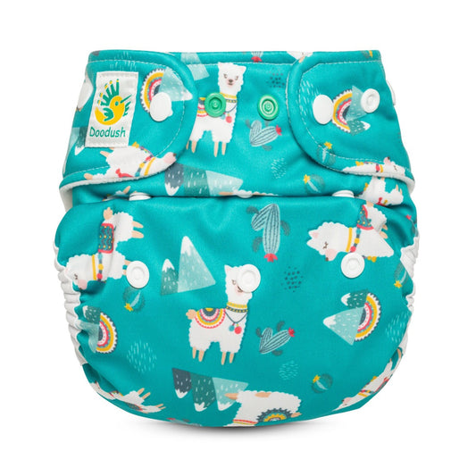 Einfaches Doodush One Size Stoffwindel Sparset mit Prefolds als Einlage (Baby + Kleinkind)