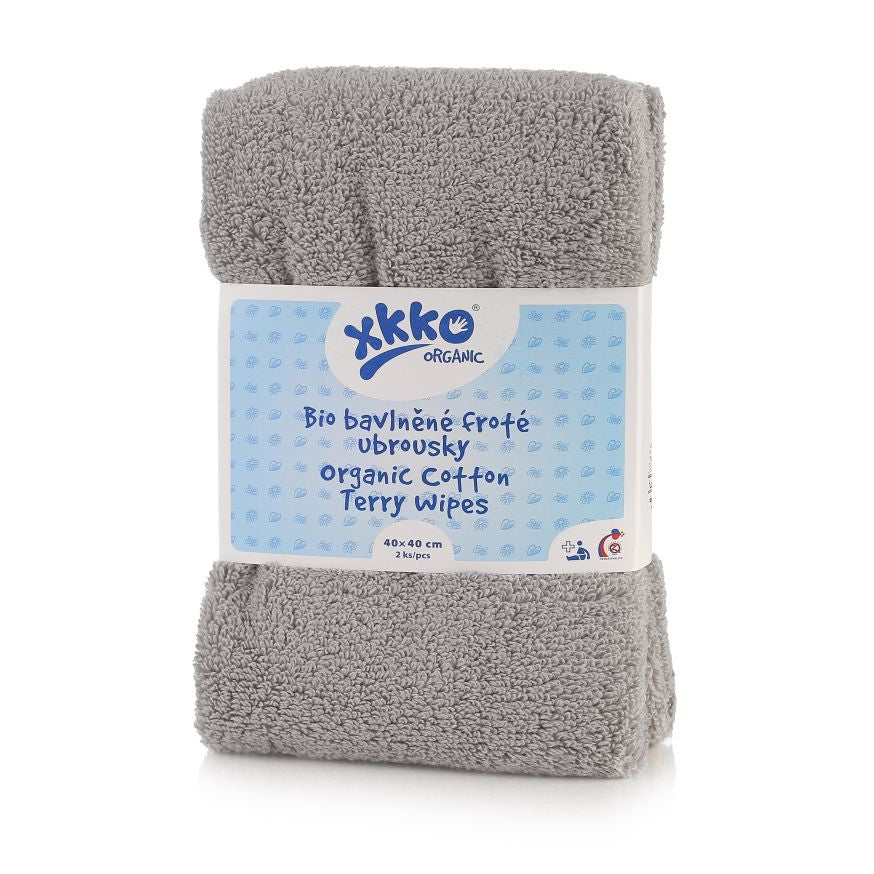 XKKO 40x40cm Waschlappen aus Bio-Baumwoll-Frottee (2er-Pack)